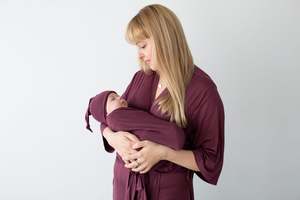 Maternity Robes Amp Matching Baby Swaddle: Wine Red Maternity Robe & Matching Swaddle Set