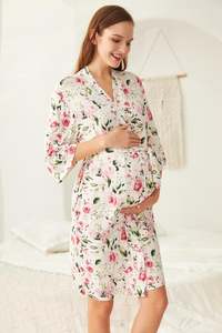 Maternity Robes Amp Matching Baby Swaddle: Robe & Matching Swaddle Set Rose