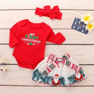 Kids Christmas Outfits: My First Christmas Outfit Santa Print