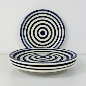 Dinner Plates (Set of 4) - Navy Stripe