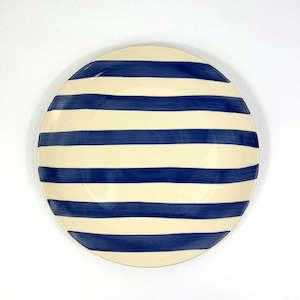 Dinnerware Ceramics: Blue Stripe Dinner Plate