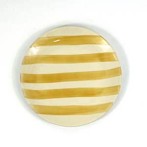 Dinnerware Ceramics: Yellow Stripe Dinner Plate