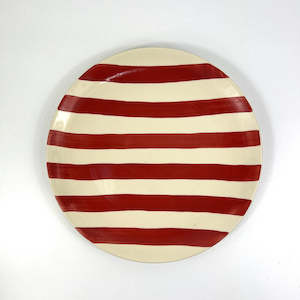 Dinnerware Ceramics: Red Stripe Dinner Plate