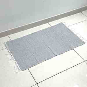 Rugs Mats: Cotton Floor Mat - Plain Light Grey Marle