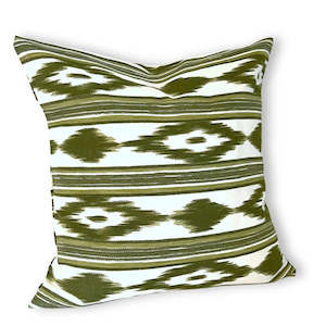 Ikat Cushion - Olive Green