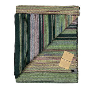 Blankets Throws: Cotton Throw Blanket | Fina - Forest, Lime Green & Pink