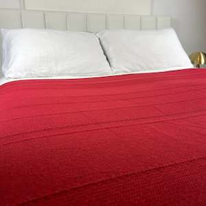 Large Cotton Bed Cover - Ruby
