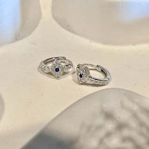 Mini Eye Hoops - Silver