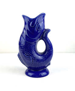Jugs Vases: Fish Gluggle Jug - Blue