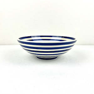 Serveware: Pasta Bowl - Navy Stripe