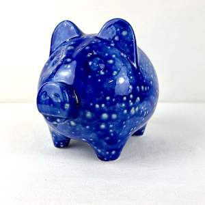 Objects Ornaments: Piggy Bank - Ceramic - Blue