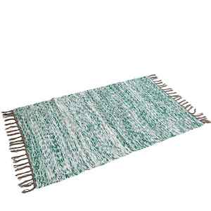 Rugs Mats: Rug - Medium - Green & White Zigzag