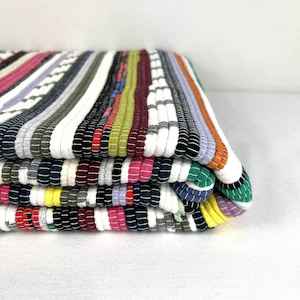 Large Rugs: Large Floor Rug - Multicolour Thin Stripe - Rainbow Confetti