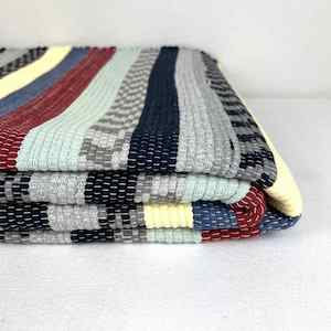 Large Floor Rug - Multicolour Stripe - Lemon & Grey Confetti