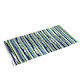 Cotton Floor Mat - Lime Green & Blue Stripe