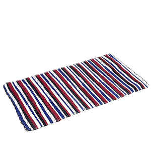 Mats: Cotton Floor Mat - Magenta & Blue Stripe