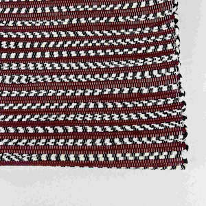 Hall Runners: Large Runner - Ruby, Black & White Zigzag