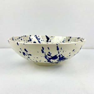Serving Bowl - Hand painted - Blue Splash