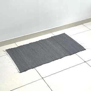 Rugs Mats: Cotton Floor Mat - Plain Dark Grey Marle