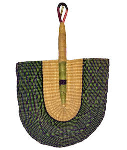 Woven Fans Wall Art: Woven Fan - Lime & Violet