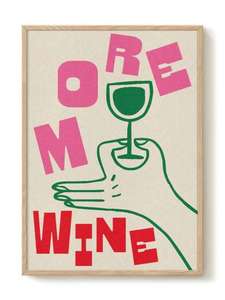 Prints Wall Art: Art Print - A2 - More Wine - Abbie Franks
