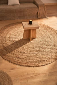 Rugs Mats: Round Jute Floor Rug - Large