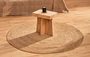 Rugs Mats: Round Jute Floor Rug - Medium