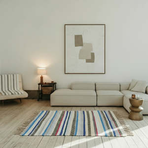 Rug - Medium - Blue Lagoon Stripe