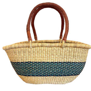 Bags Baskets: Woven Basket - Jumbo - Marine