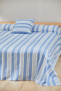 Blue Stripe Bed Cover