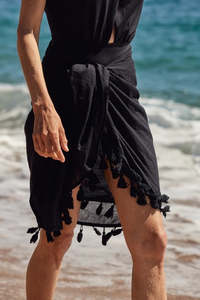 Pom Pom Sarong - Black