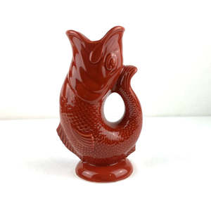 Jugs Vases: Fish Gluggle Jug - Red
