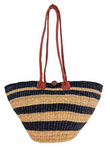 Bags Baskets: Shoulder Basket - Navy Stripe