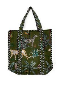 Bags Baskets: Cotton Tote Bag - Jungle Olive