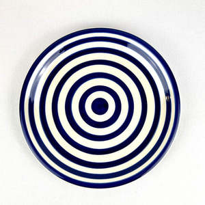 Dinnerware Ceramics: Dinner Plate - Navy Stripe