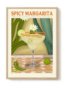 Prints Wall Art: Art Print - A2 - Spicy Margarita - Elin PK