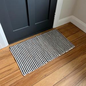 Cotton Floor Mat - Charcoal & Orange Confetti