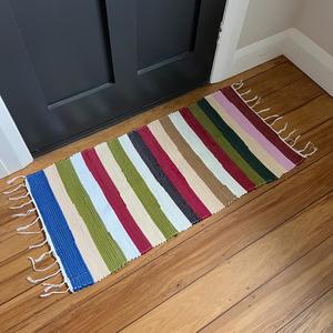 Cotton Floor Mat - Spring Meadow Stripe