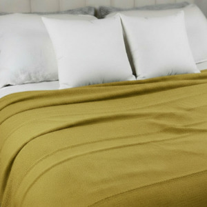 Large Cotton Bed Cover - Mustard