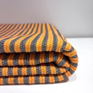 Large Floor Rug - Orange & Grey Stripe