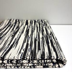Medium Floor Rug - White, Black & Navy Zigzag