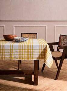 Traditional Check Tablecloth - 250cm - Yellow