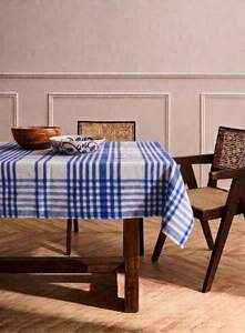 Traditional Check Tablecloth - 250cm - Blue