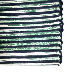Rugs Mats: Medium Runner - Navy, White & Green/Natural Fleck