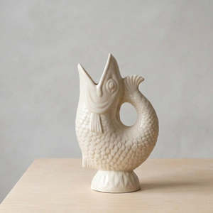 Jugs Vases: Large Fish Jug - Beige