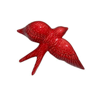 Pottery Ceramics: Ceramic Swallow - Red