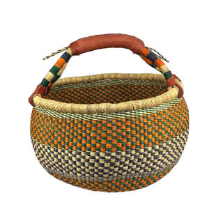 Bags Baskets: Woven Basket - Round - Autumn