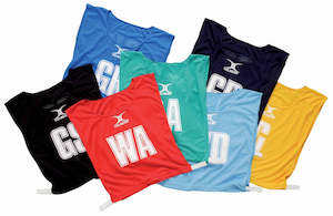Netball Bibs: Gilbert Netball Bibs - Elastic Sides