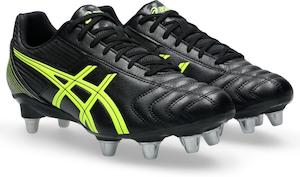 Rugby Boots: Asics Lethal Tackle ST Rugby Boots - Black/Safety Yellow