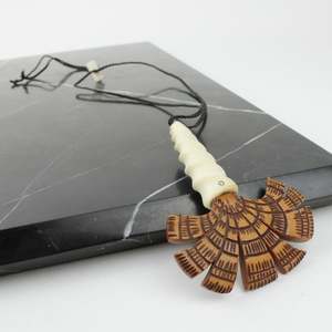 Artist Rachel Lambert: Antler spiral seaweed fan necklace